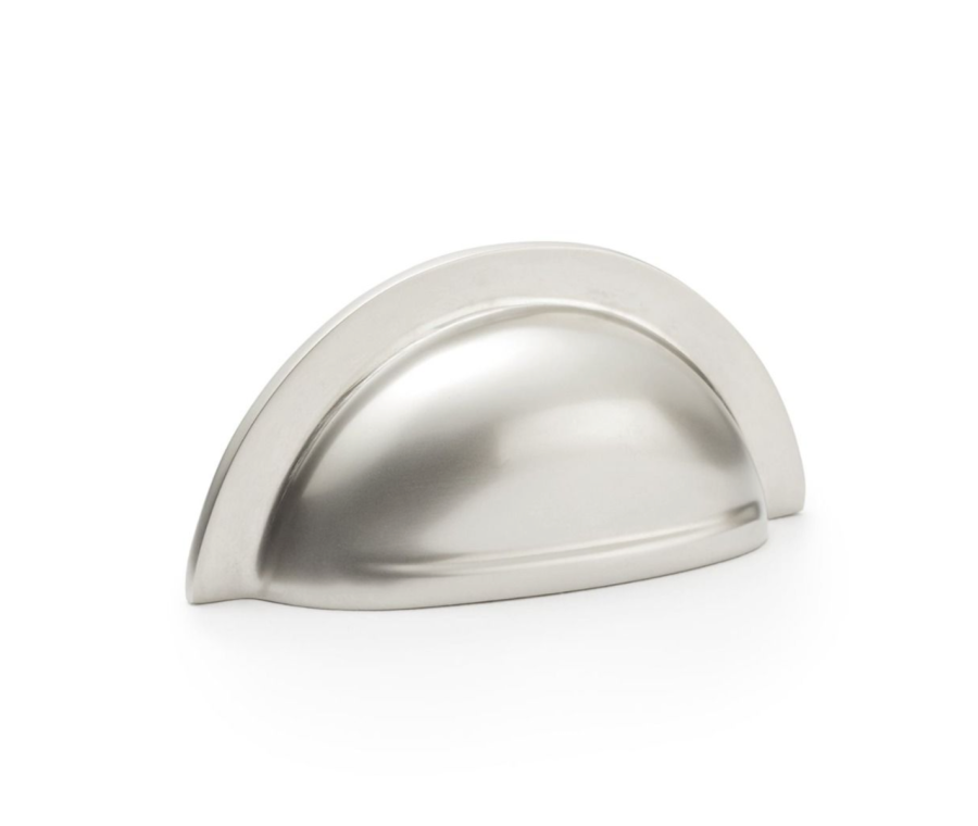 Alexander and Wilks Satin Nickel Bardom Ridged Cup Handle | AW903SN