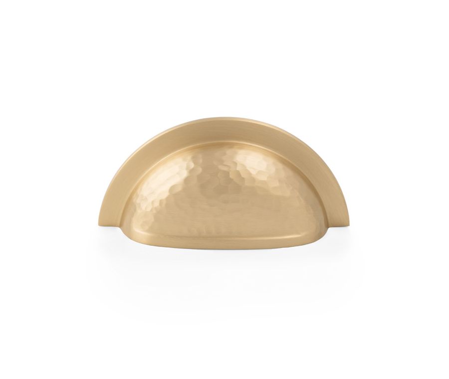 Alexander and Wilks Satin Brass Hammered Cup Handle | AW912SB
