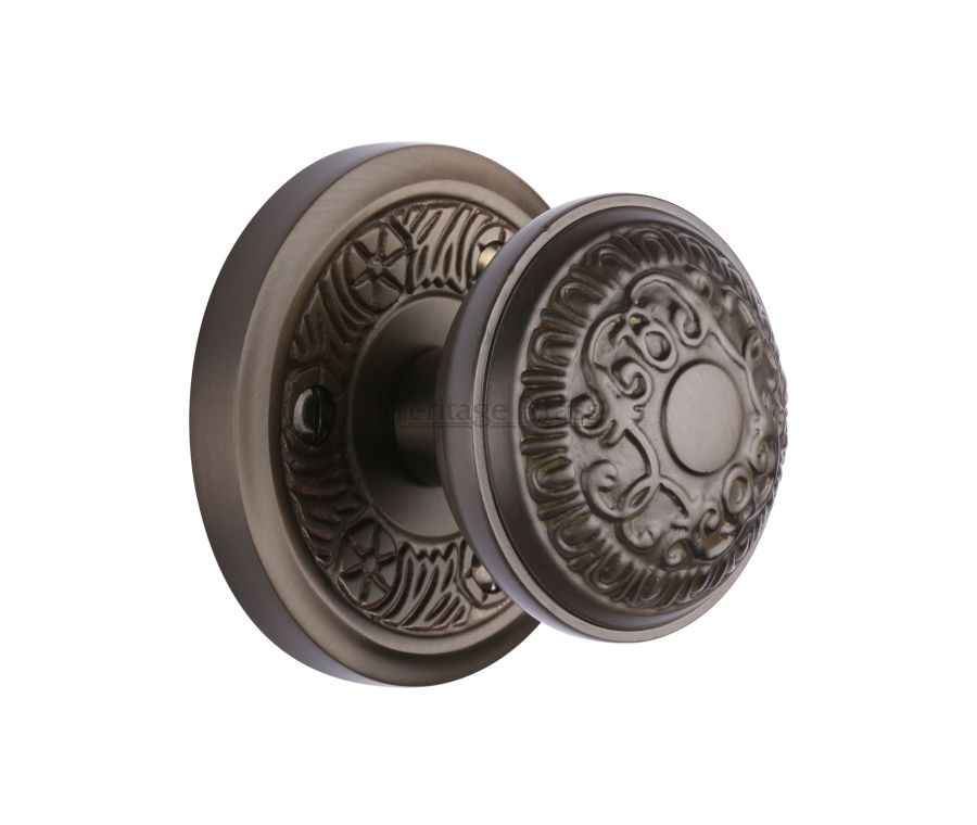 Heritage Brass Matt Bronze Aydon Door Knob on Rose