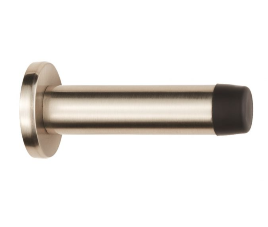 Satin Nickel Wall Mounted Door Stop on rose | AZ21SN 