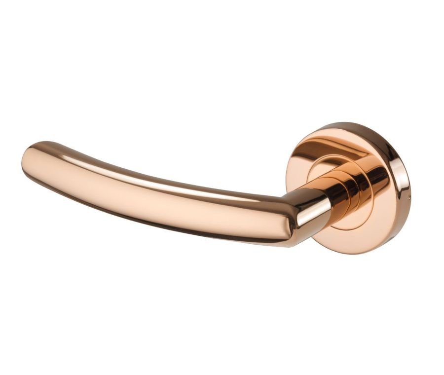 Set Rose Gold (Copper) Lever Handle on Rose