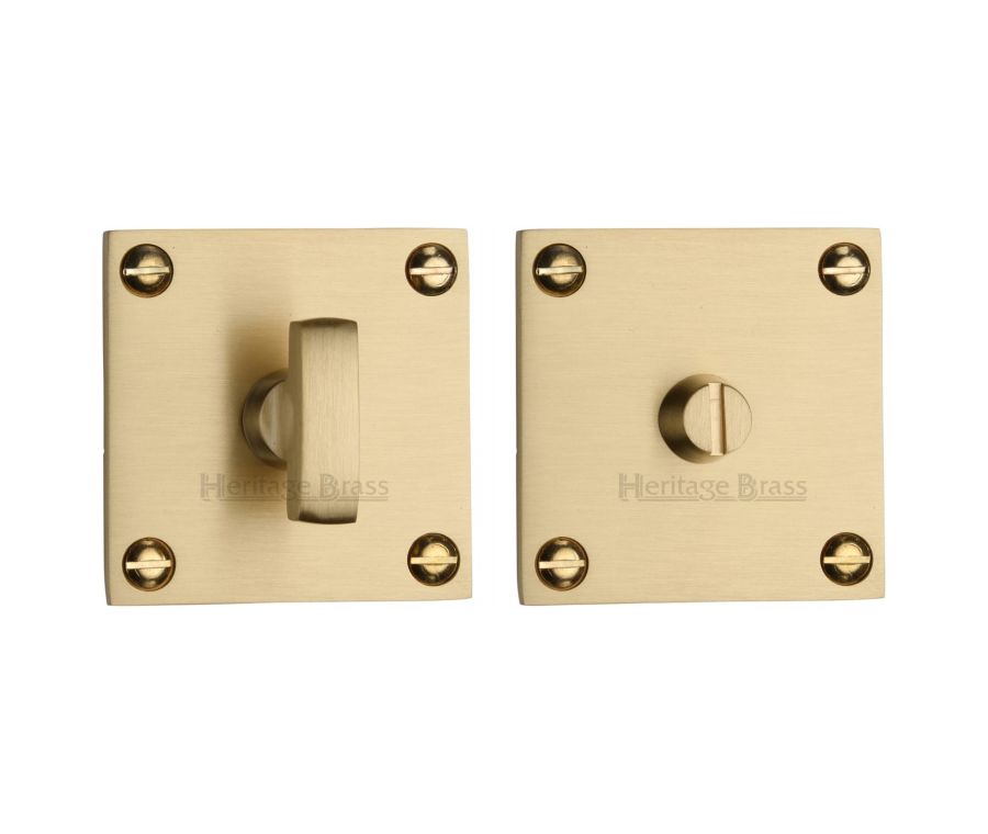 Satin Brass Square Bathroom Turn & Release - BAU1555