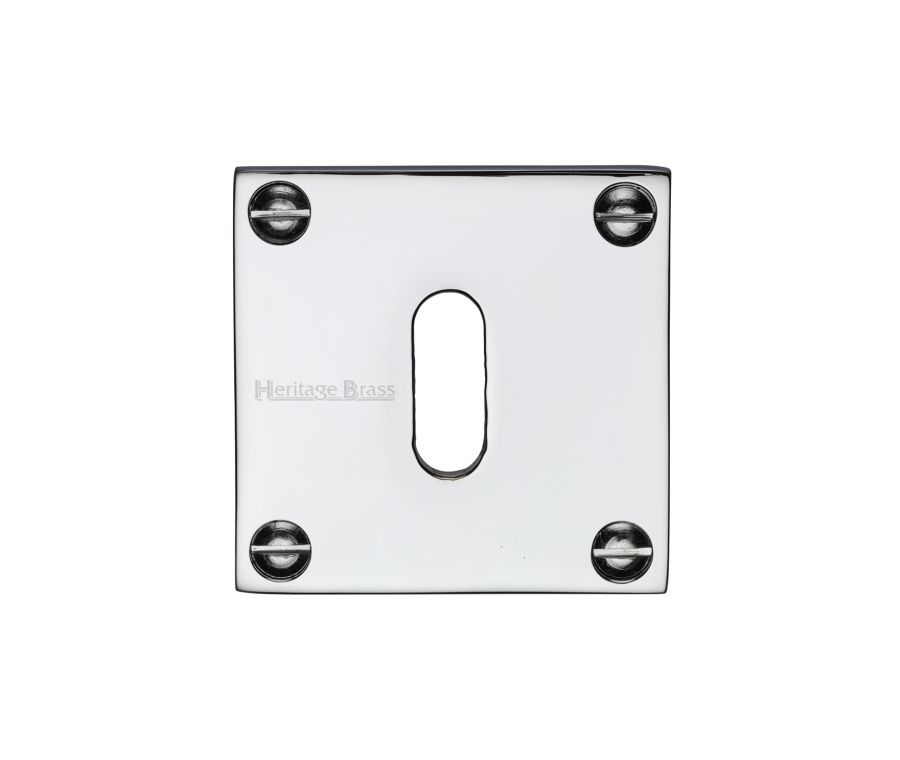 Polished Chrome Standard Key Escutcheon Square - BAU1556
