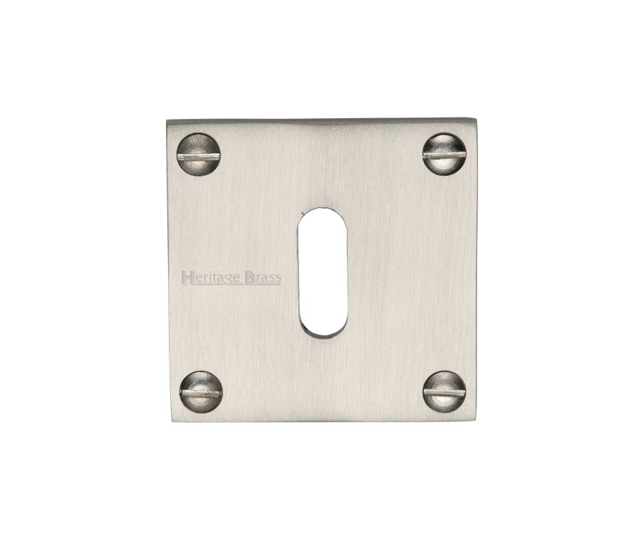Satin Nickel Standard Key Escutcheon Square - BAU1556