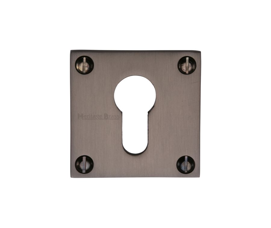 Matt Bronze Euro Profile Cylinder Escutcheon Square  - BAU1558