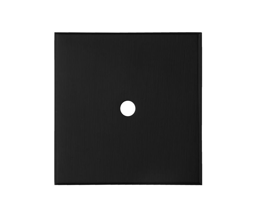 Carlisle Brass Matt Black 38mm Square Cabinet Knob Backplate | AW893-38-BL