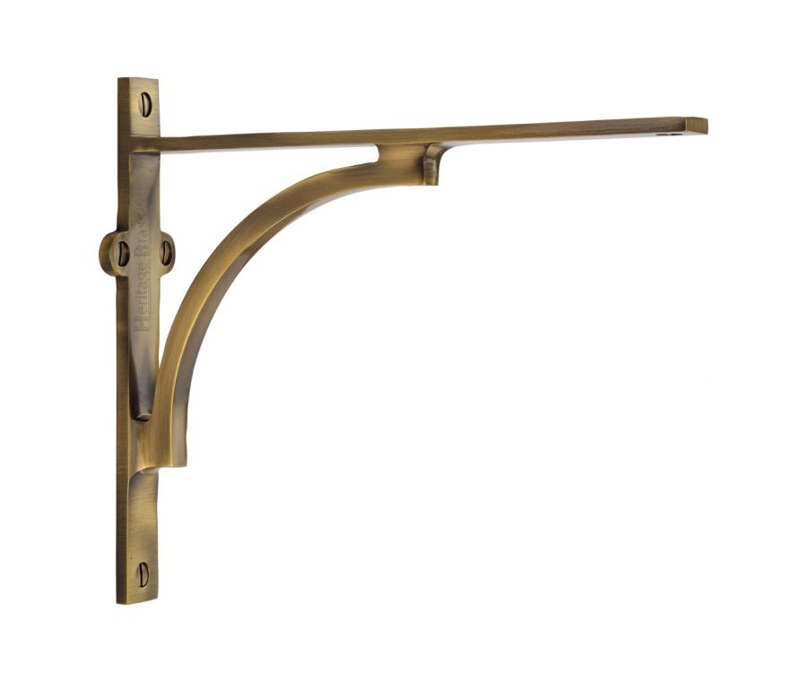 Heritage Brass Antique Brass Arch Shelf Bracket  |  BR2140 8-AT