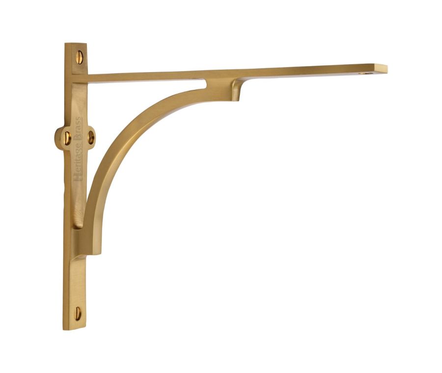 Heritage Brass Satin Brass Arch Shelf Bracket  |  BR2140 8-SB