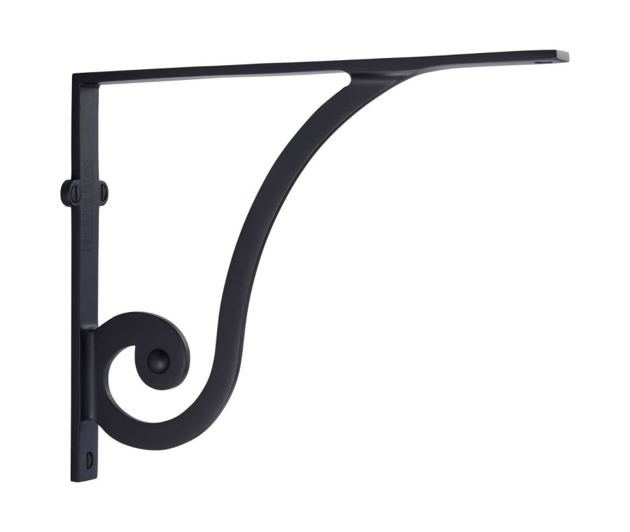 Heritage Brass Matt Black Ornate Shelf Bracket | BR2170 10-BKMT