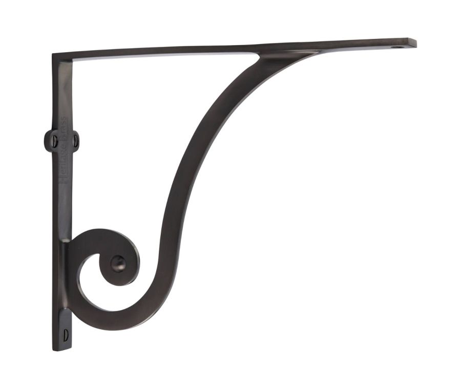 Heritage Brass Matt Bronze Ornate Shelf Bracket  |  BR2170 10-MB
