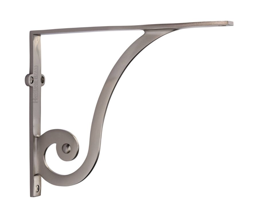 Heritage Brass Satin Nickel Ornate Shelf Bracket | BR2170 10-SN