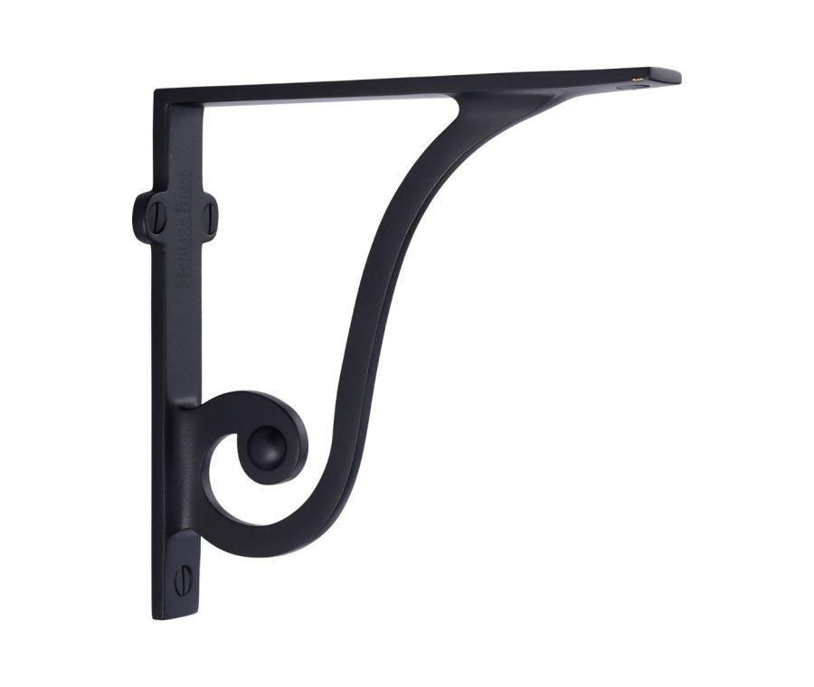 Heritage Brass Matt Black Ornate Shelf Bracket | BR2170 6-BKMT