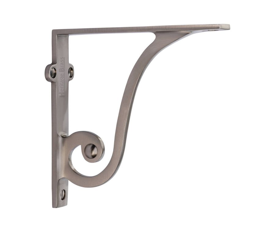 Heritage Brass Satin Nickel Ornate Shelf Bracket | BR2170 6-SN