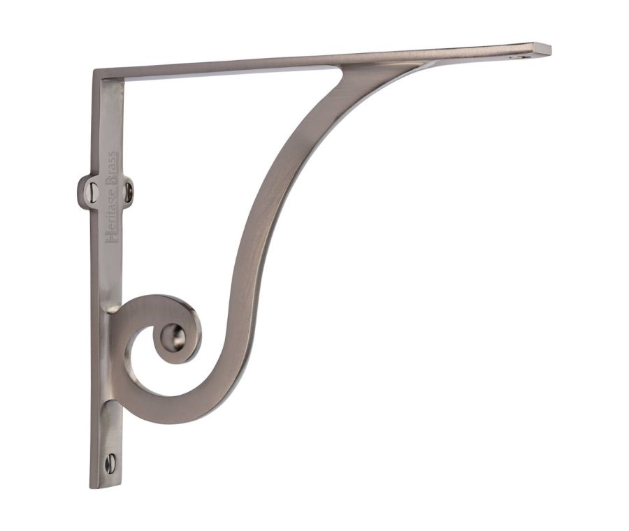 Heritage Brass Satin Nickel Ornate Shelf Bracket | BR2170 8-SN