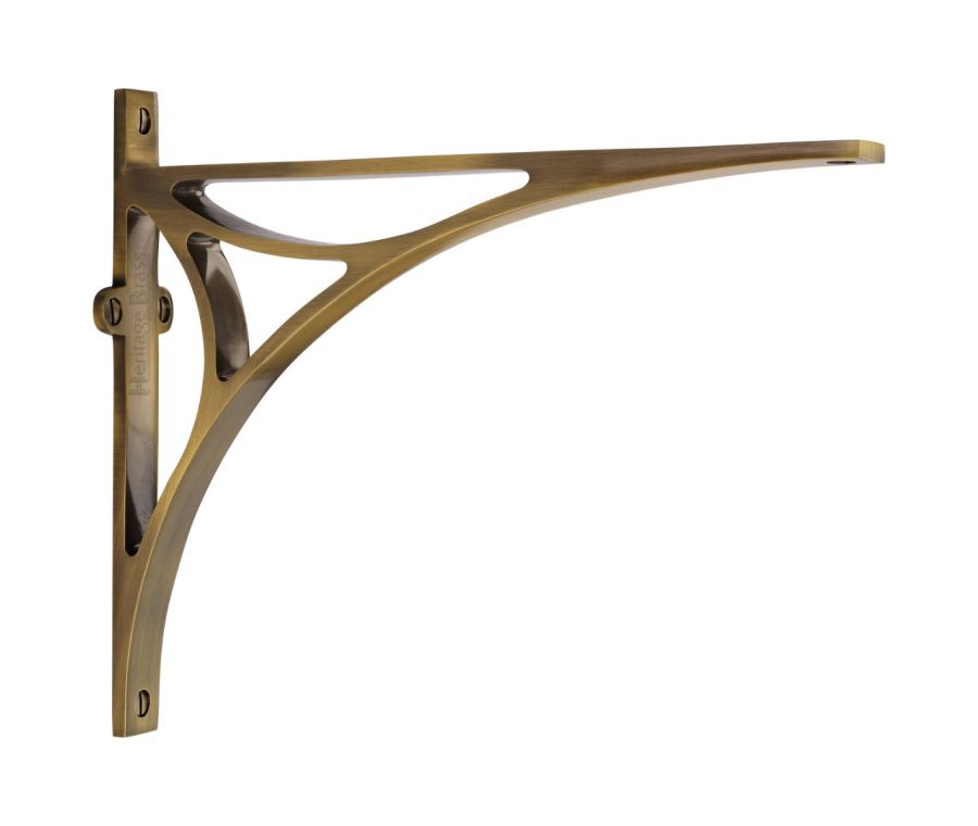Heritage Brass Antique Brass Bridge Shelf Bracket  |  BR2190 10-AT