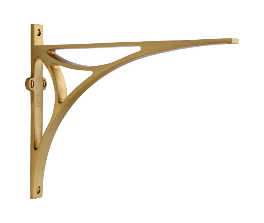 Heritage Brass Satin Brass Bridge Shelf Bracket  |  BR2190 10-SB