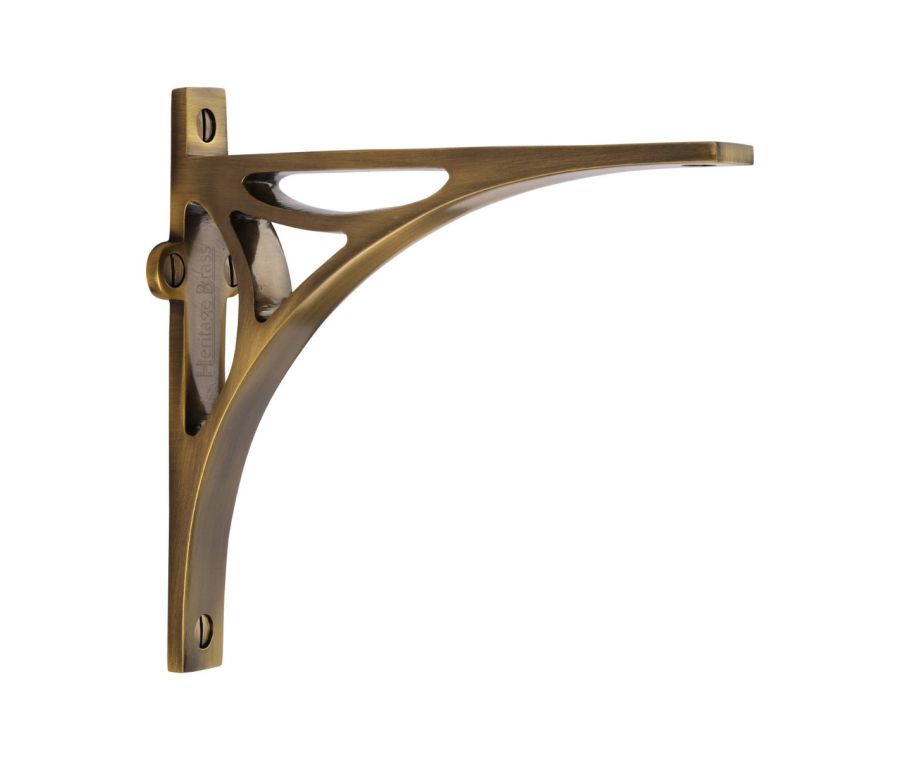 Heritage Brass Antique Brass Bridge Shelf Bracket  |  BR2190 6-AT