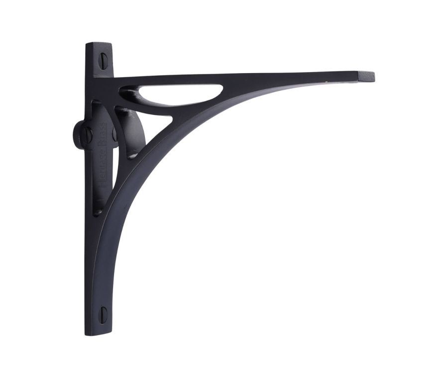 Heritage Brass Matt Black Bridge Shelf Bracket  |  BR2190 6-BKMT