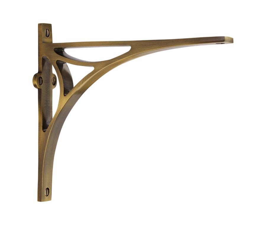 Heritage Brass Antique Brass Bridge Shelf Bracket  |  BR2190 8-AT