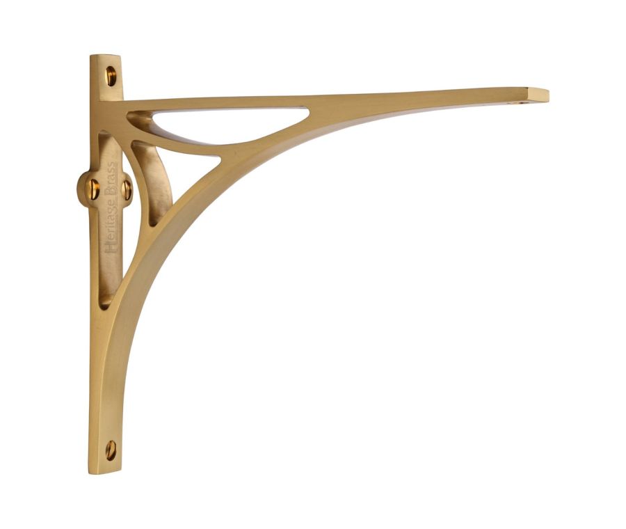 Heritage Brass Satin Brass Bridge Shelf Bracket  |  BR2190 8-SB