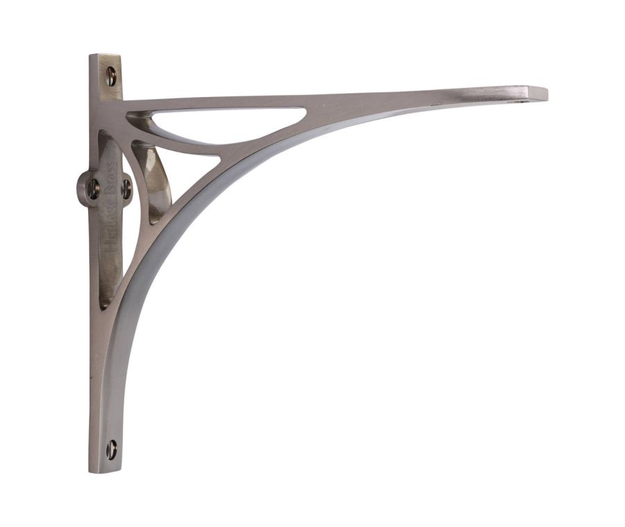 Heritage Brass Satin Nickel Bridge Shelf Bracket  |  BR2190 8-SN