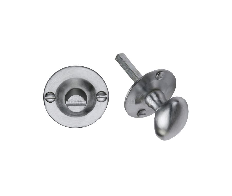 Satin Chrome Bolt for Privacy in Bathroom or Bedroom Doors