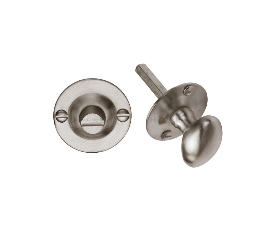 Satin Nickel Bolt for Privacy in Bathroom or Bedroom Doors