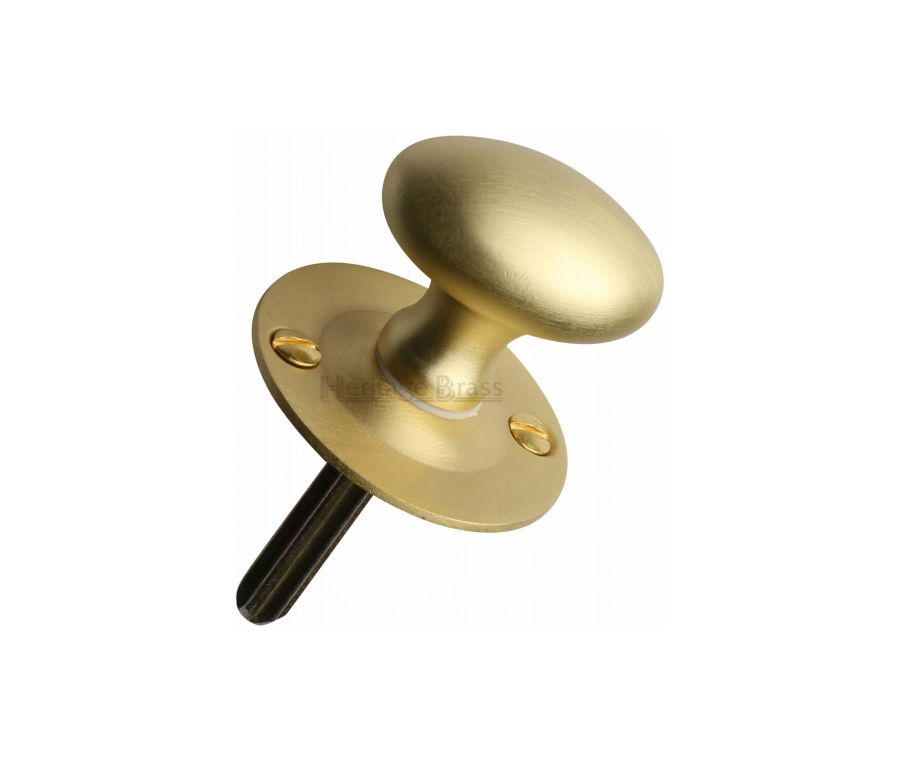 Satin Brass Thumbturn w/o Bolt for Bathroom or Bedroom Doors