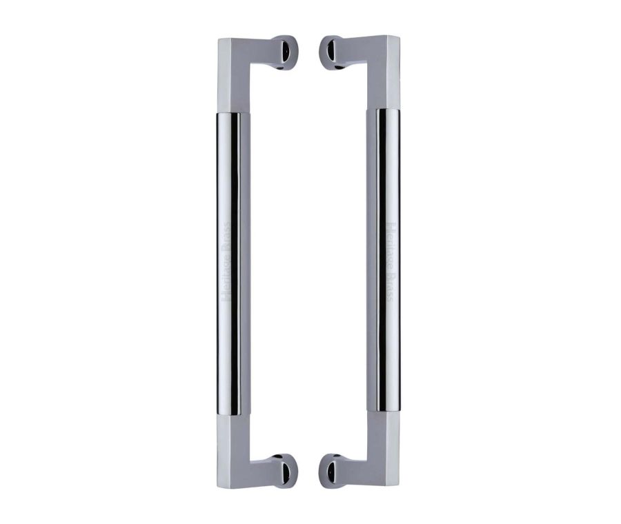 Heritage Brass Polished Chrome Bauhaus Back to Back Door Pull Handle 330mm