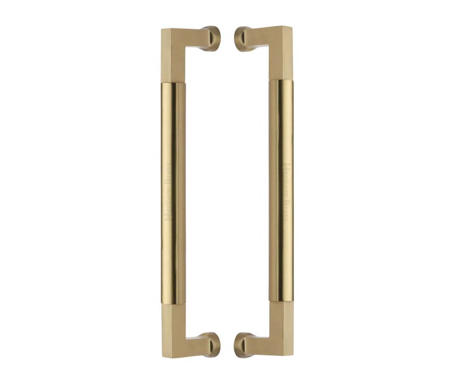 Heritage Brass Satin Brass Bauhaus Back to Back Door Pull Handle 330mm