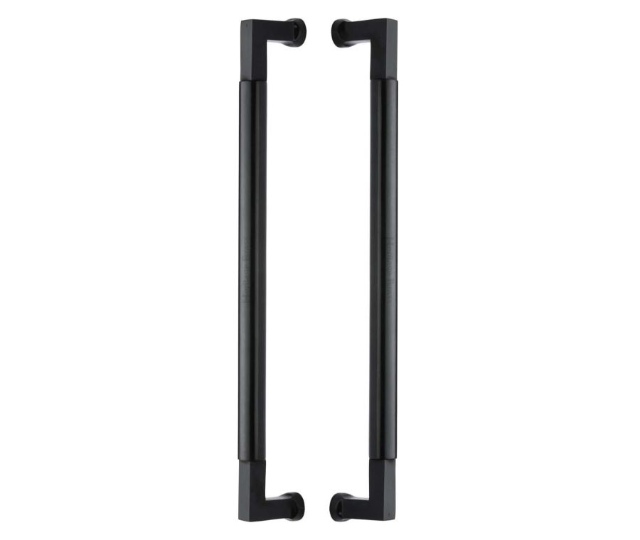 Heritage Brass Matt Black Bauhaus Back to Back Door Pull Handle 483mm