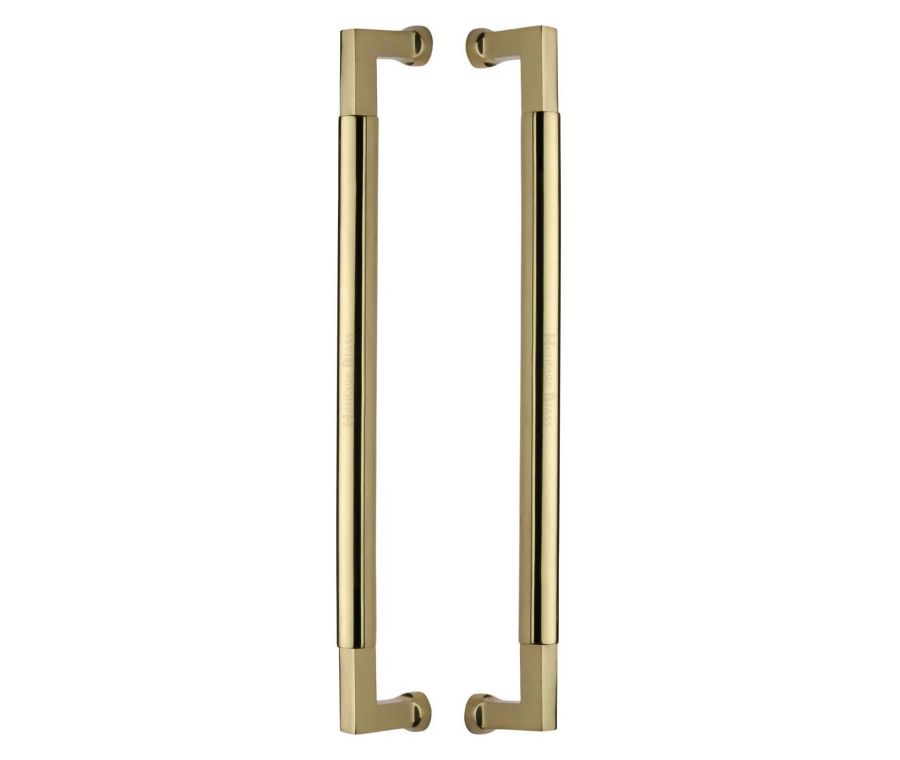 Heritage Brass Polished Brass Bauhaus Back to Back Door Pull Handle 483mm
