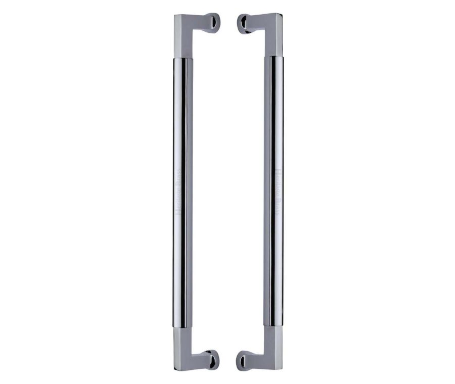 Heritage Brass Polished Chrome Bauhaus Back to Back Door Pull Handle 483mm