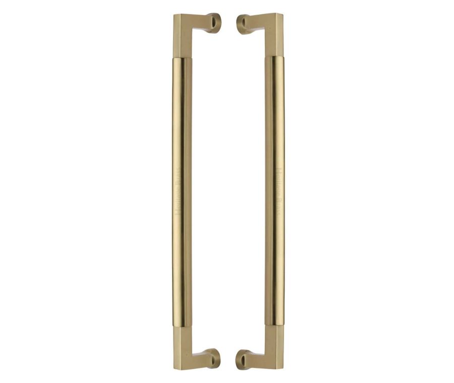 Heritage Brass Satin Brass Bauhaus Back to Back Door Pull Handle 483mm
