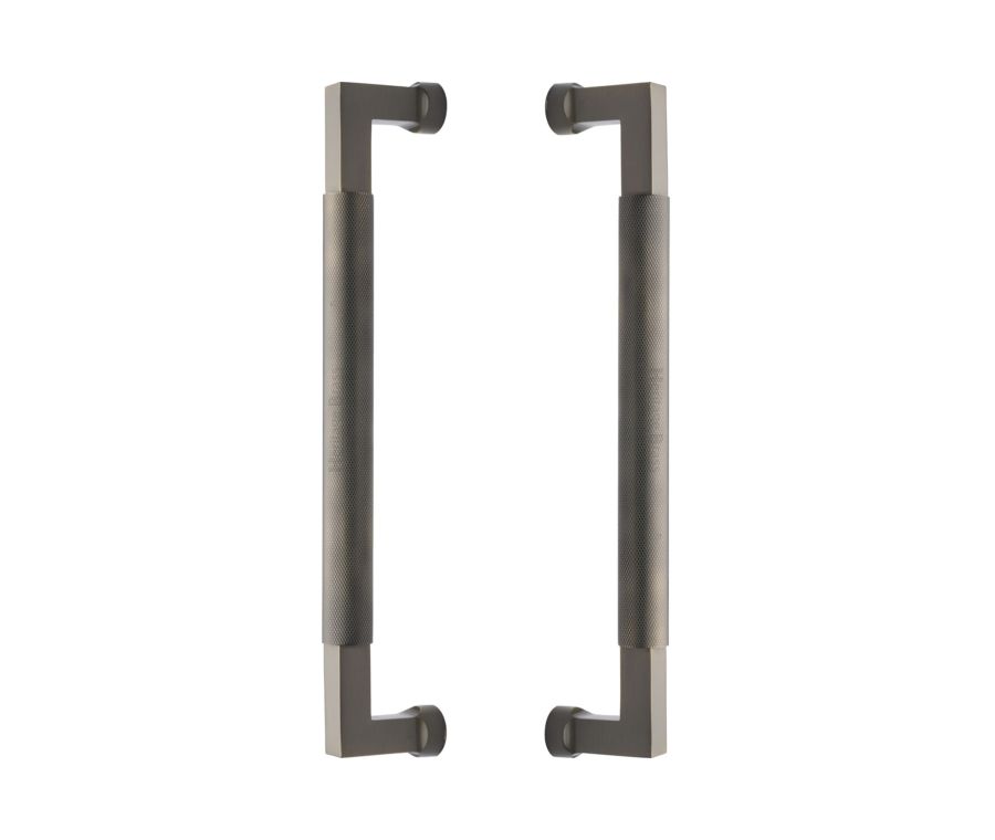 Heritage Brass Antique Brass Bauhaus Knurled Back to Back Door Pull Handle 330mm