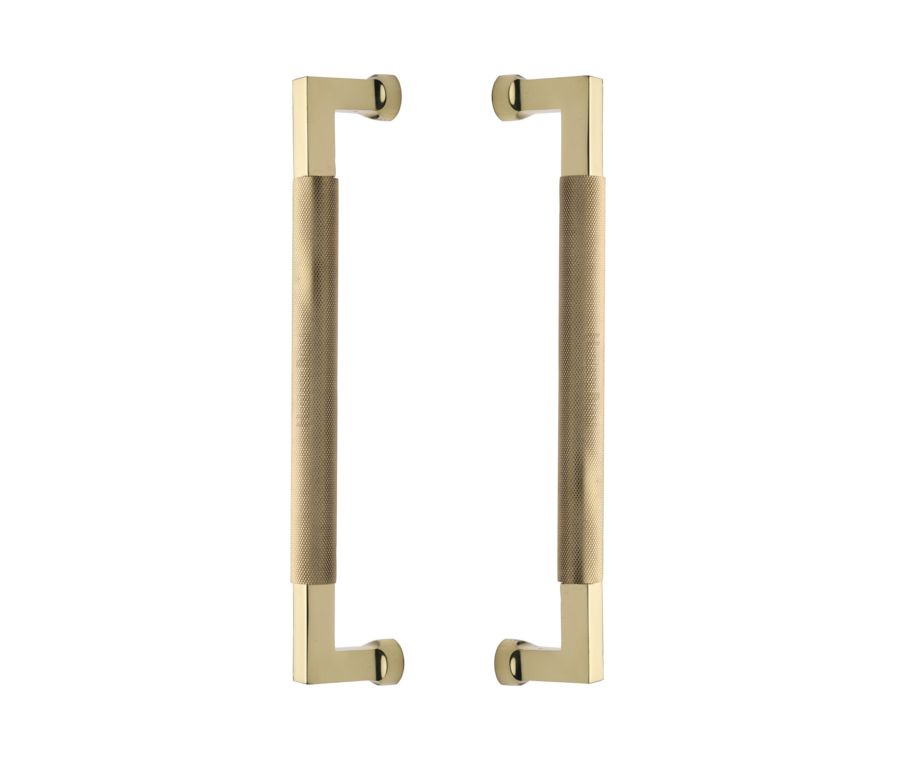 Heritage Brass Polished Brass Bauhaus Knurled Back to Back Door Pull Handle 330mm