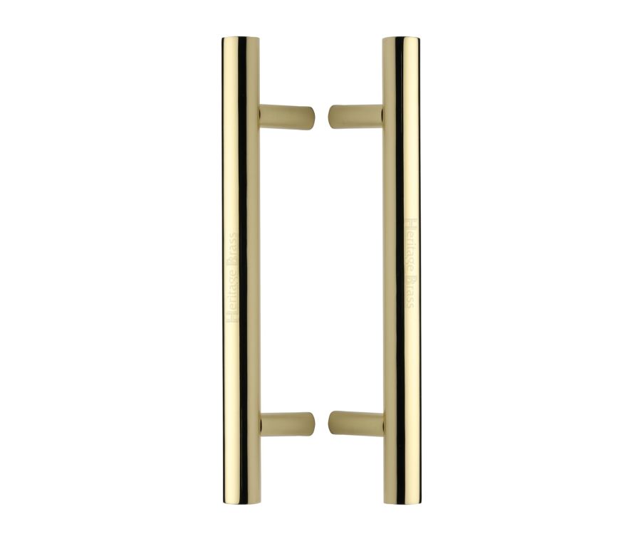 Heritage Brass Polished Brass T Bar Back to Back Door Pull Handle 305mm