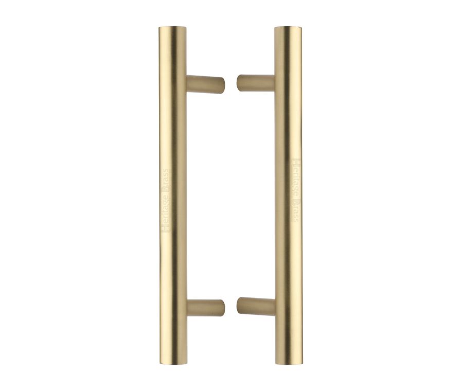 Heritage Brass Satin Brass T Bar Back to Back Door Pull Handle 305mm