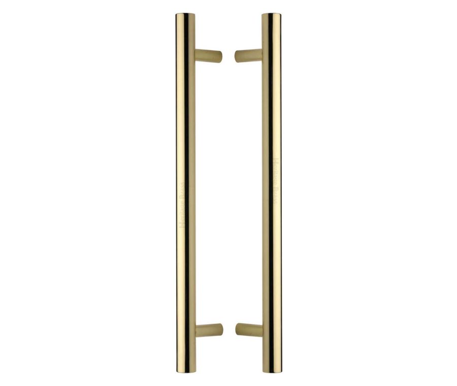Heritage Brass Polished Brass T Bar Back to Back Door Pull Handle 457mm
