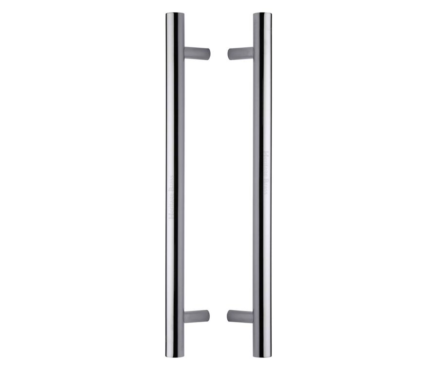 Heritage Brass Polished Chrome T Bar Back to Back Door Pull Handle 457mm