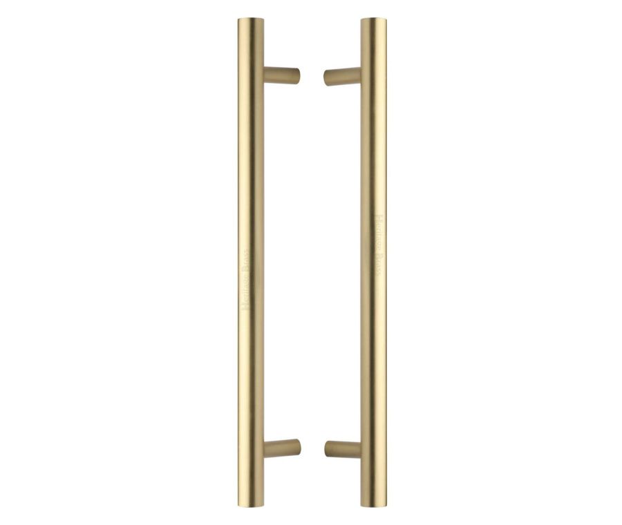 Heritage Brass Satin Brass T Bar Back to Back Door Pull Handle 457mm