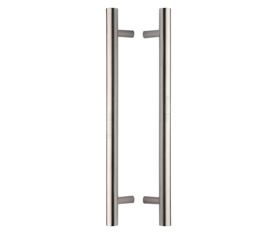 Heritage Brass Satin Nickel T Bar Back to Back Door Pull Handle 457mm