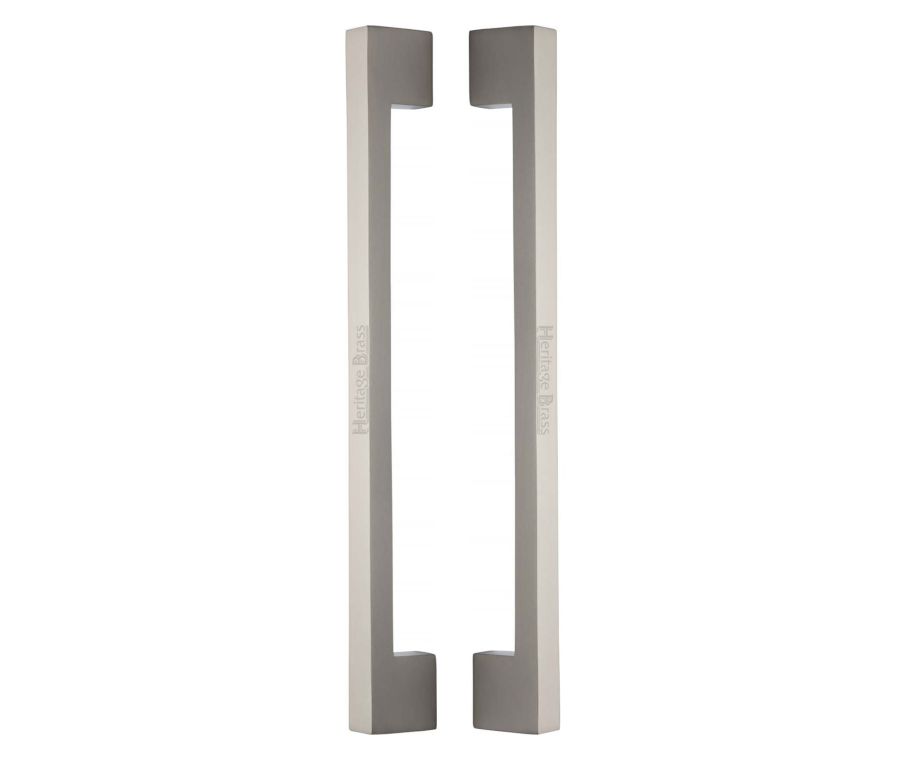 Heritage Brass Satin Nickel Urban Back to Back Door Pull Handle 457mm
