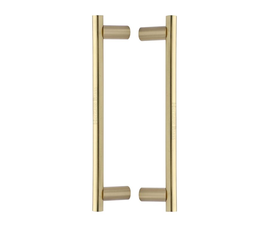 Heritage Brass Satin Brass Bar Back to Back Door Pull Handle 336mm