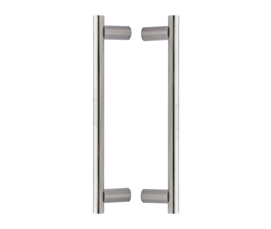Heritage Brass Satin Nickel Bar Back to Back Door Pull Handle 336mm