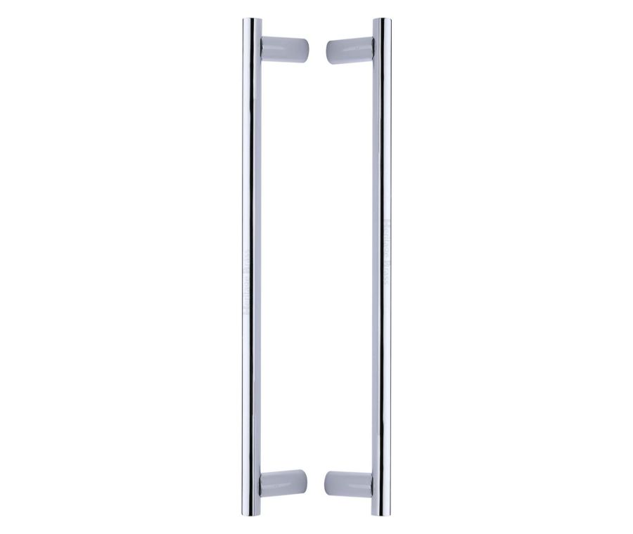 Heritage Brass Polished Chrome Bar Back to Back Door Pull Handle 489mm