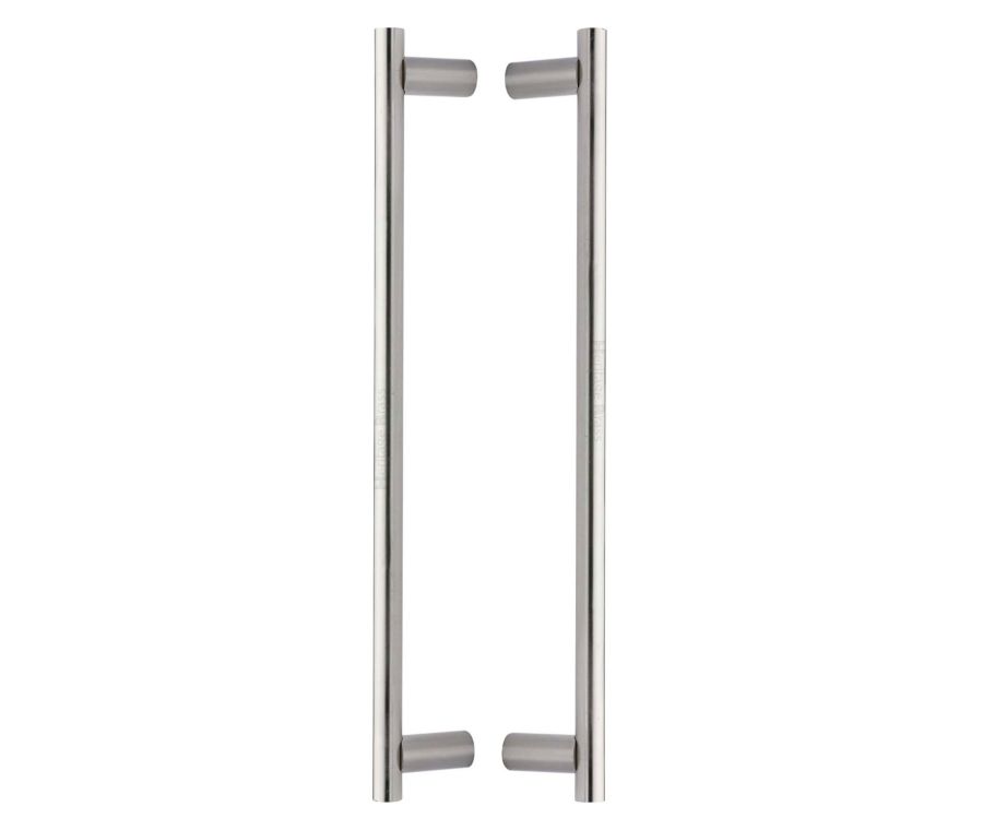 Heritage Brass Satin Nickel Bar Back to Back Door Pull Handle 489mm