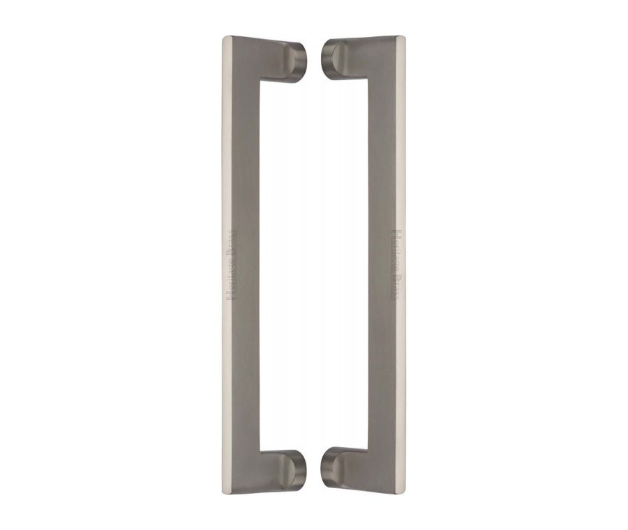 Heritage Brass Satin Nickel Apollo Back to Back Door Pull Handle 307mm