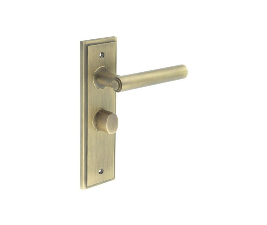 Set Burlington Antique Brass Richmond Lever on Bathroom Lock Plate c/c 57mm  | BUR45-453-81AB