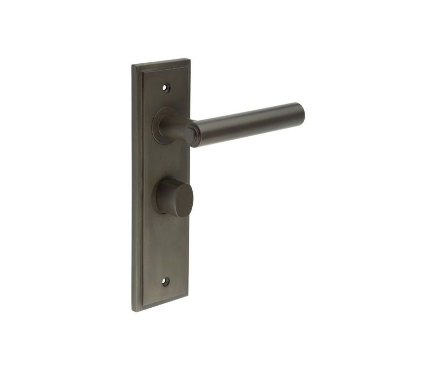 Set Burlington Dark Bronze Richmond Lever on Bathroom Lock Plate c/c 57mm | BUR45-453-81DB